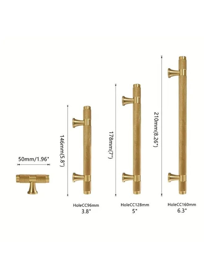 4pcs Modern Golden Knurled Solid Brass Cabinet Knobs Birdcage Style Drawer Pulls Hole Pitch 96mm - Image 4